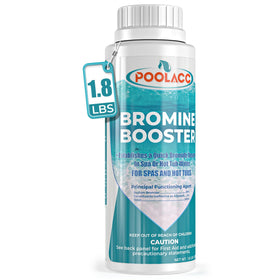 POOLACC Bromine Booster bottle front for quick spa maintenance.