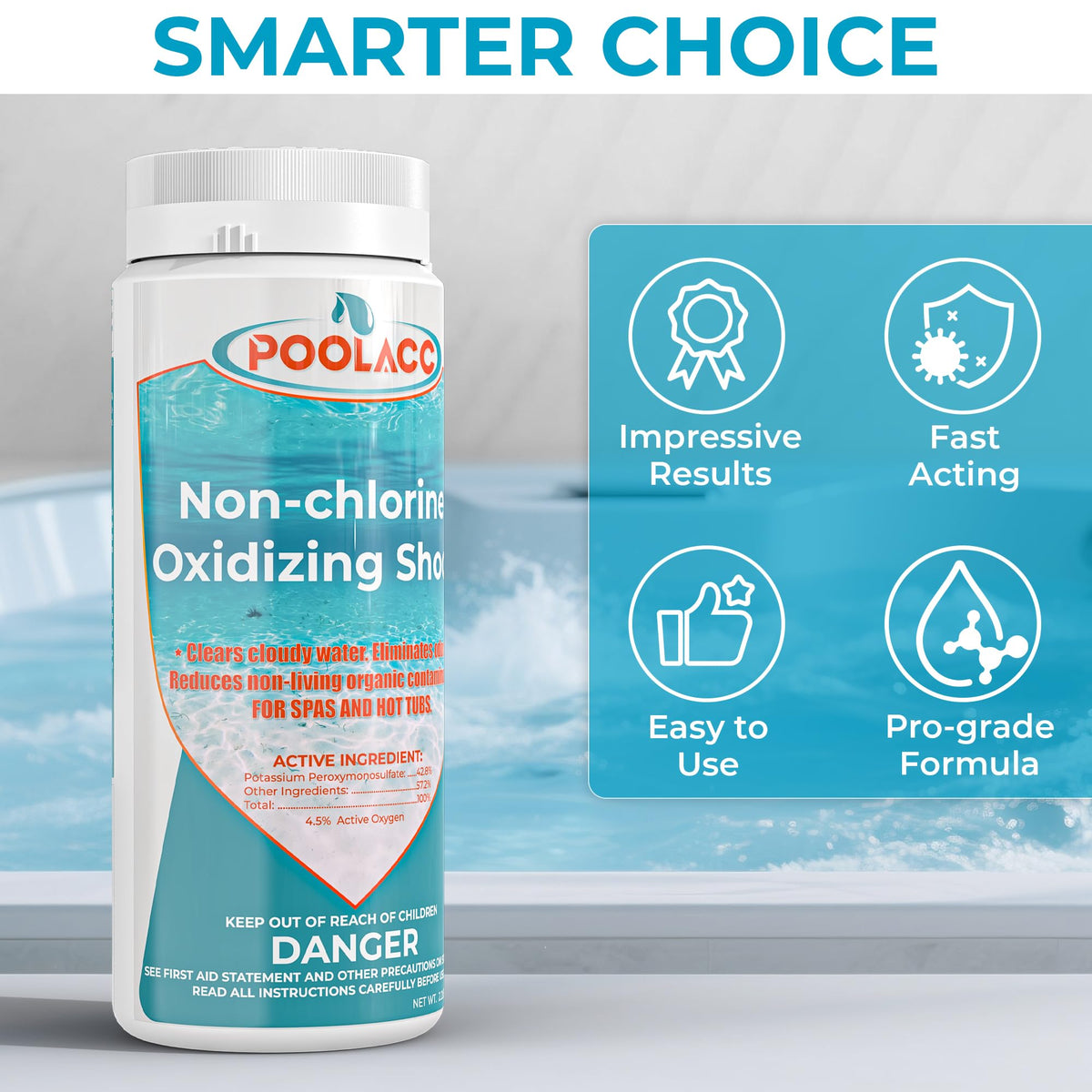 POOLACC water clarity improvement after treatment