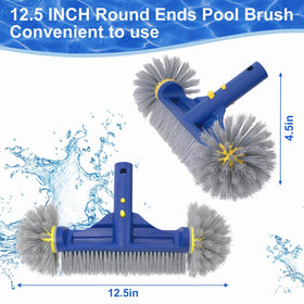POOLAZA 12.5-inch brush head provides broad coverage for pools.