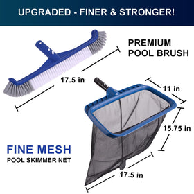 Poolaza 17-5-inch sturdy pool brush head cleans walls and floors efficiently