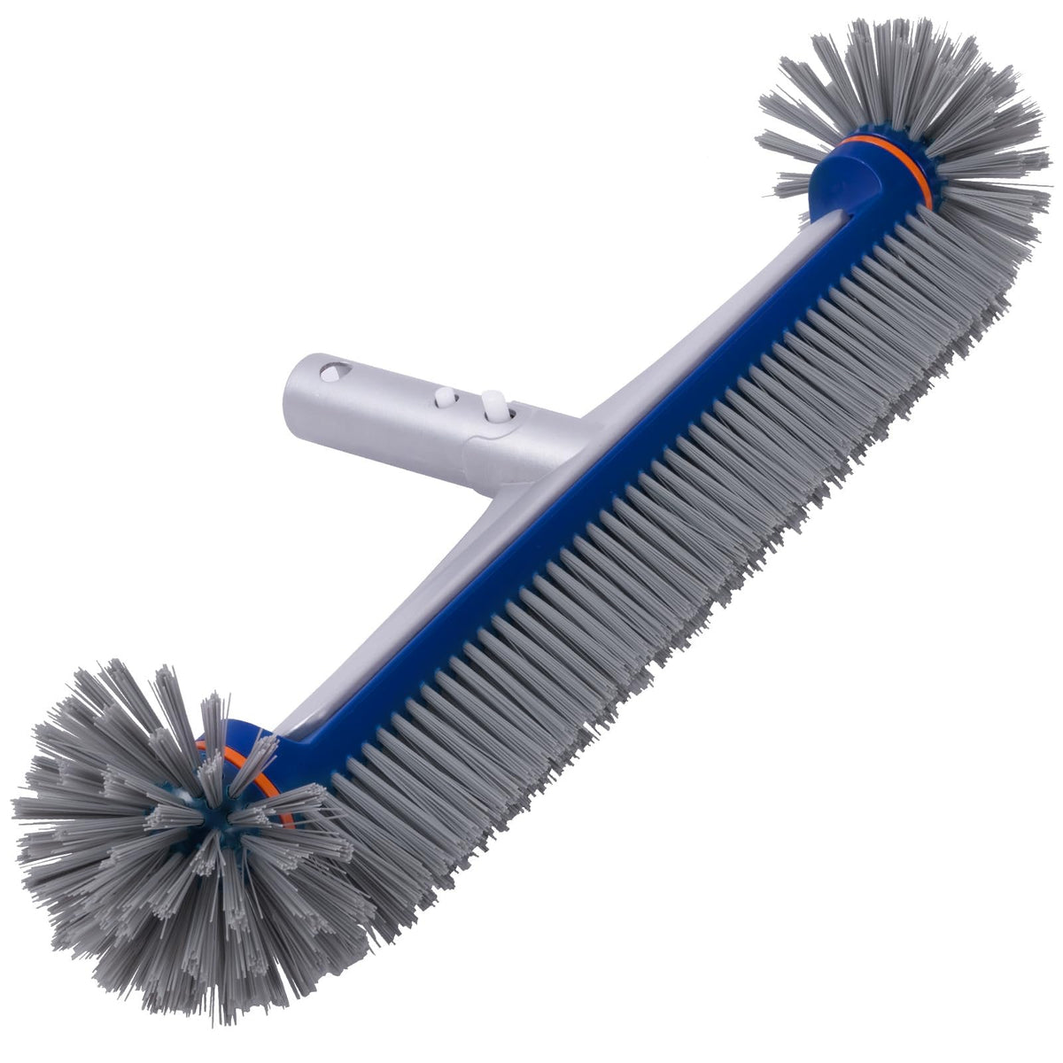 POOLAZA 360-Degree Pool Brush front view with wide head for corner cleaning