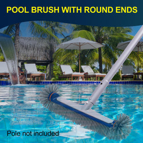 POOLAZA 360-Degree Pool Brush storage view showing compact design