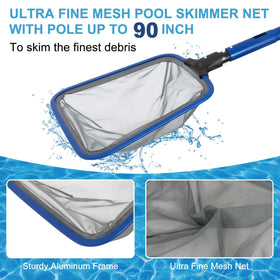 POOLAZA 73-inch aluminum pole provides sturdy reach for pool cleaning.