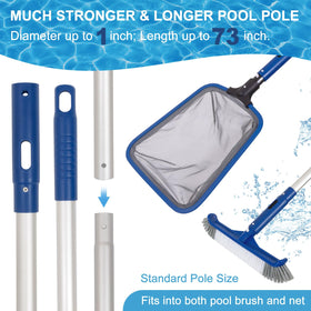 POOLAZA ABS brush head with nylon bristles for strong scrubbing power.