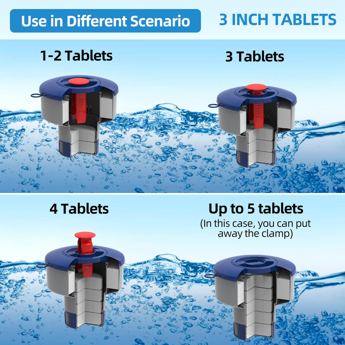 POOLAZA adjustable chemical vent balances chlorine release for better control.