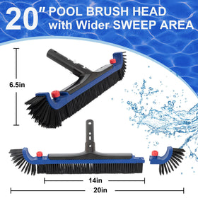 POOLAZA aluminum handle pool brush provides sturdy, effortless cleaning.