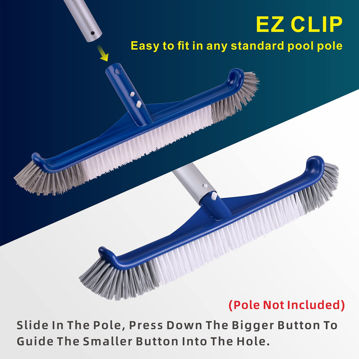 POOLAZA vinyl-friendly design protects liners during brushing.