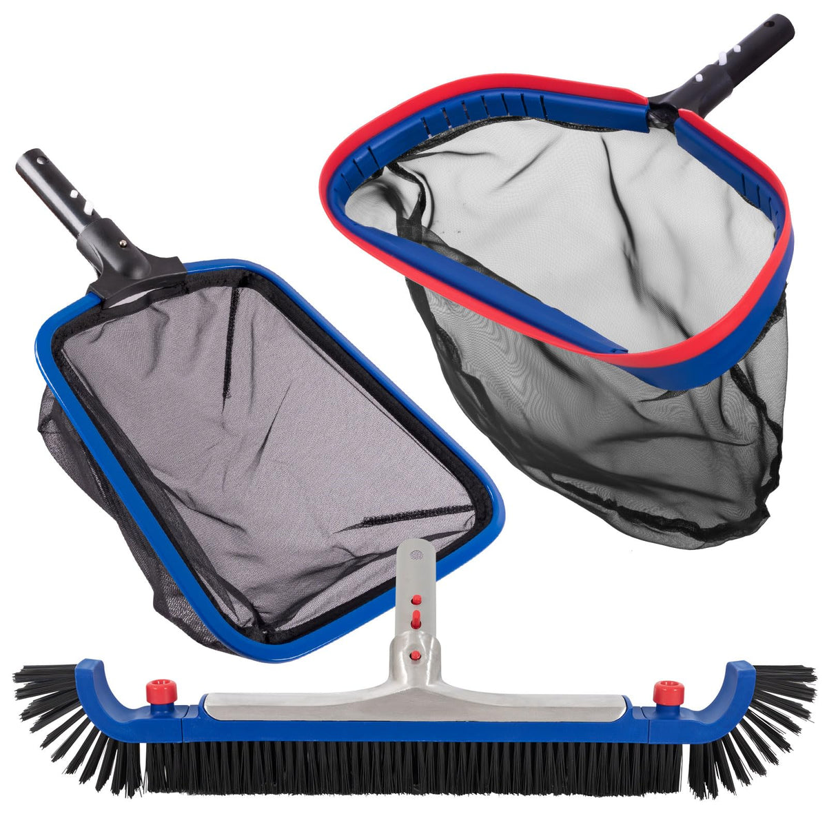 Poolaza Deluxe 20-inch pool brush head for wide-sweep cleaning of walls and floors.