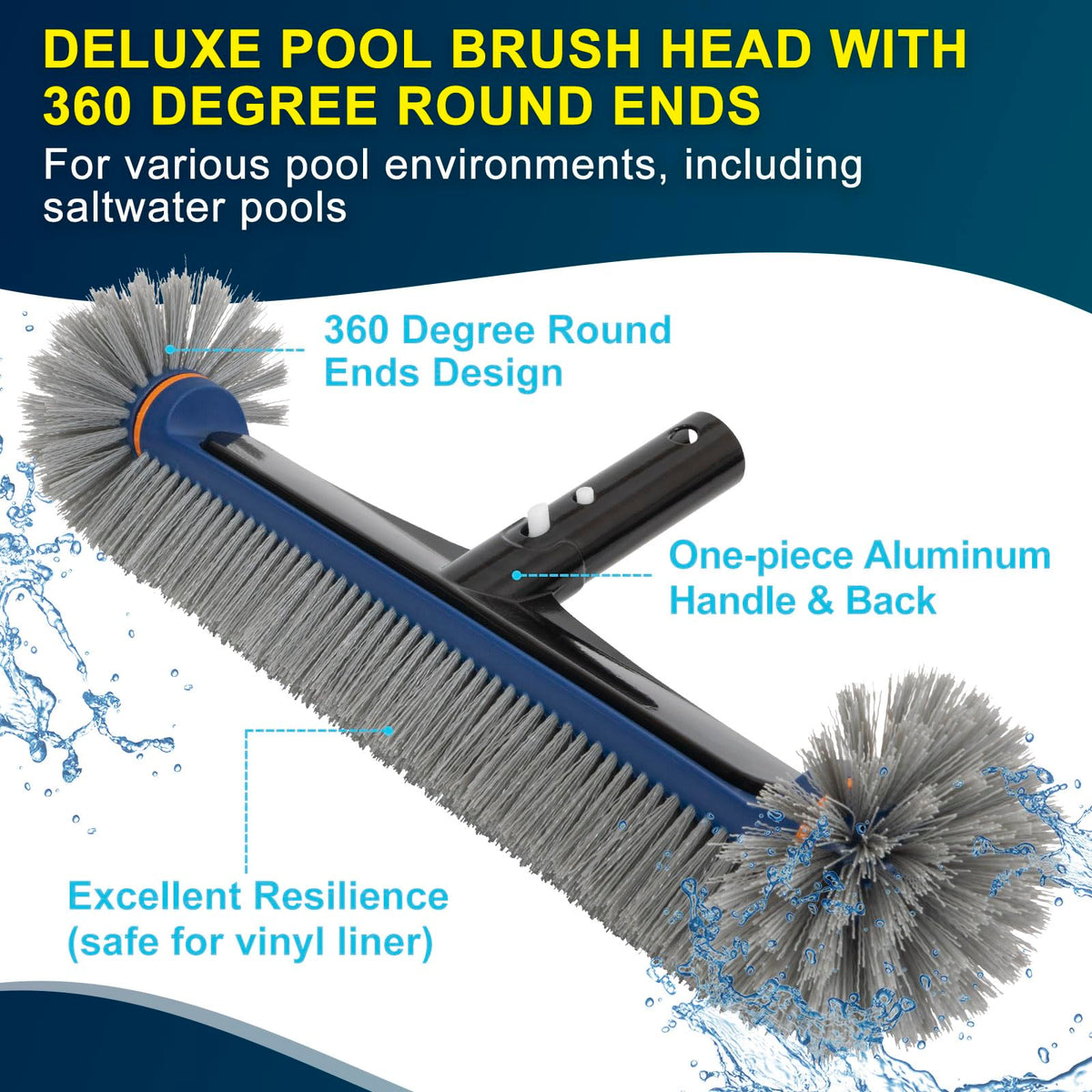 Poolaza Deluxe aluminum handle and reinforced frame for durability.