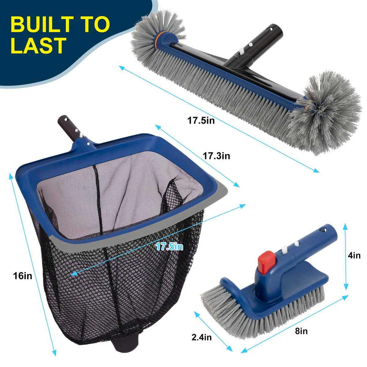 Poolaza Deluxe cleaning kit ready for fast, thorough pool cleaning.