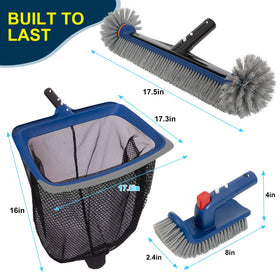 Poolaza Deluxe cleaning kit ready for fast, thorough pool cleaning.