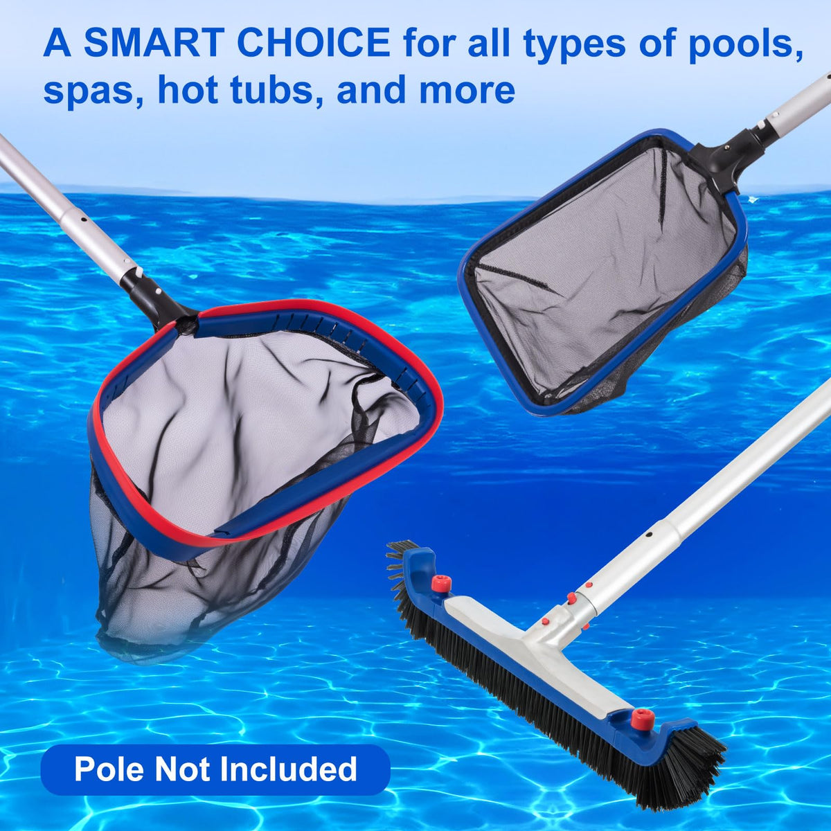 Poolaza Deluxe complete cleaning kit ready for efficient pool maintenance.