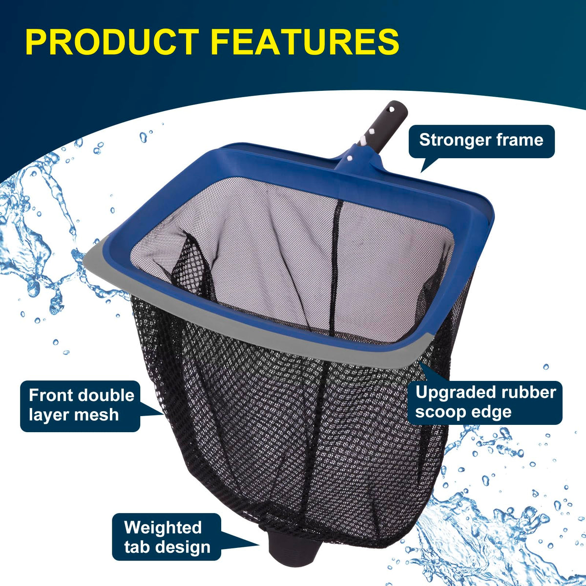 Poolaza Deluxe rotatable scrub brush tackles corners and tight spaces.