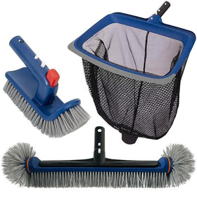 Poolaza Deluxe skimmer net with rubber edge for efficient debris removal.