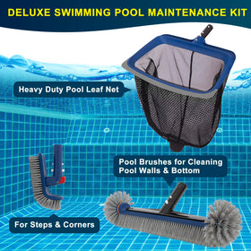 Poolaza Deluxe kit compatible with standard pool poles.