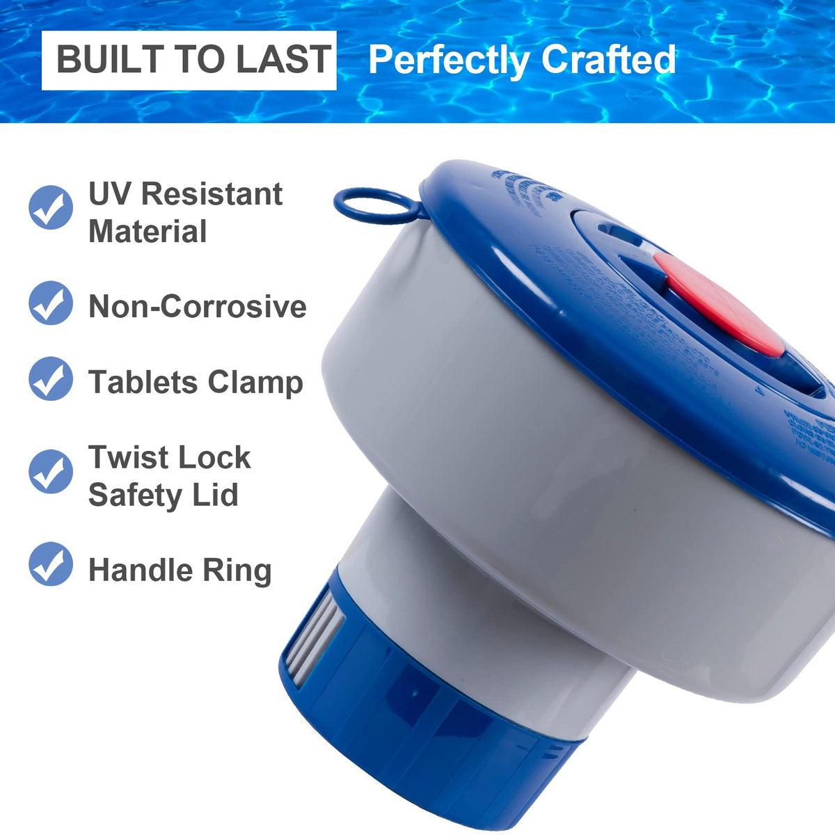 POOLAZA durable UV-resistant floater withstands sun and splashes.