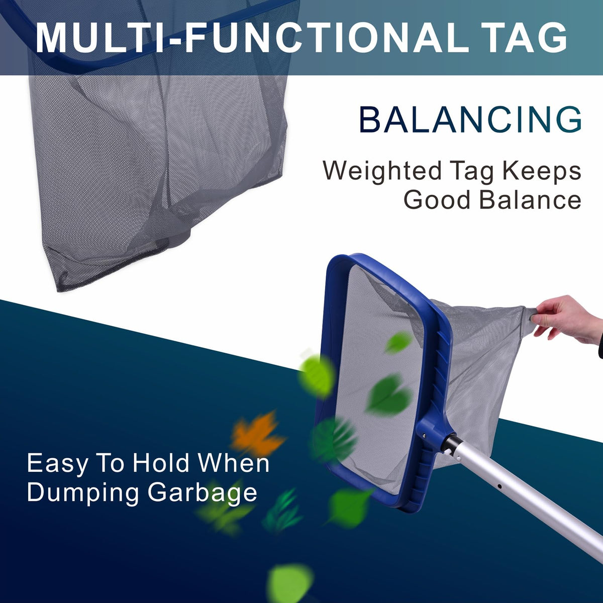 POOLAZA easy-scoop edge design speeds up cleaning