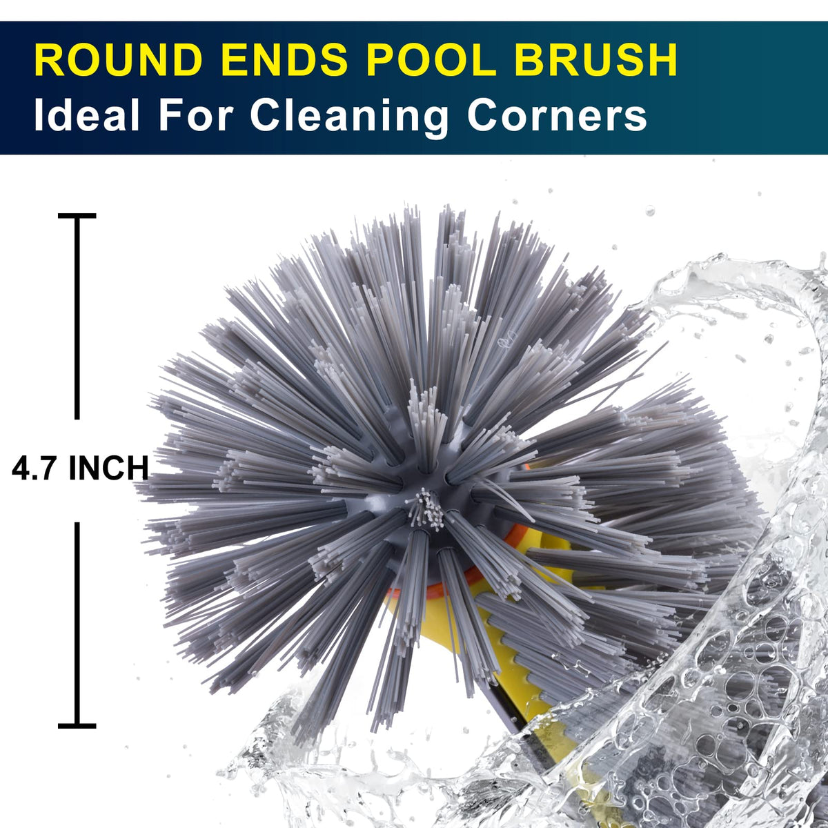 POOLAZA enhanced curved bristles design maximizes surface contact on walls.