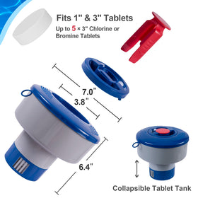 POOLAZA floating chlorine tablet dispenser ideal for even distribution in a pool.