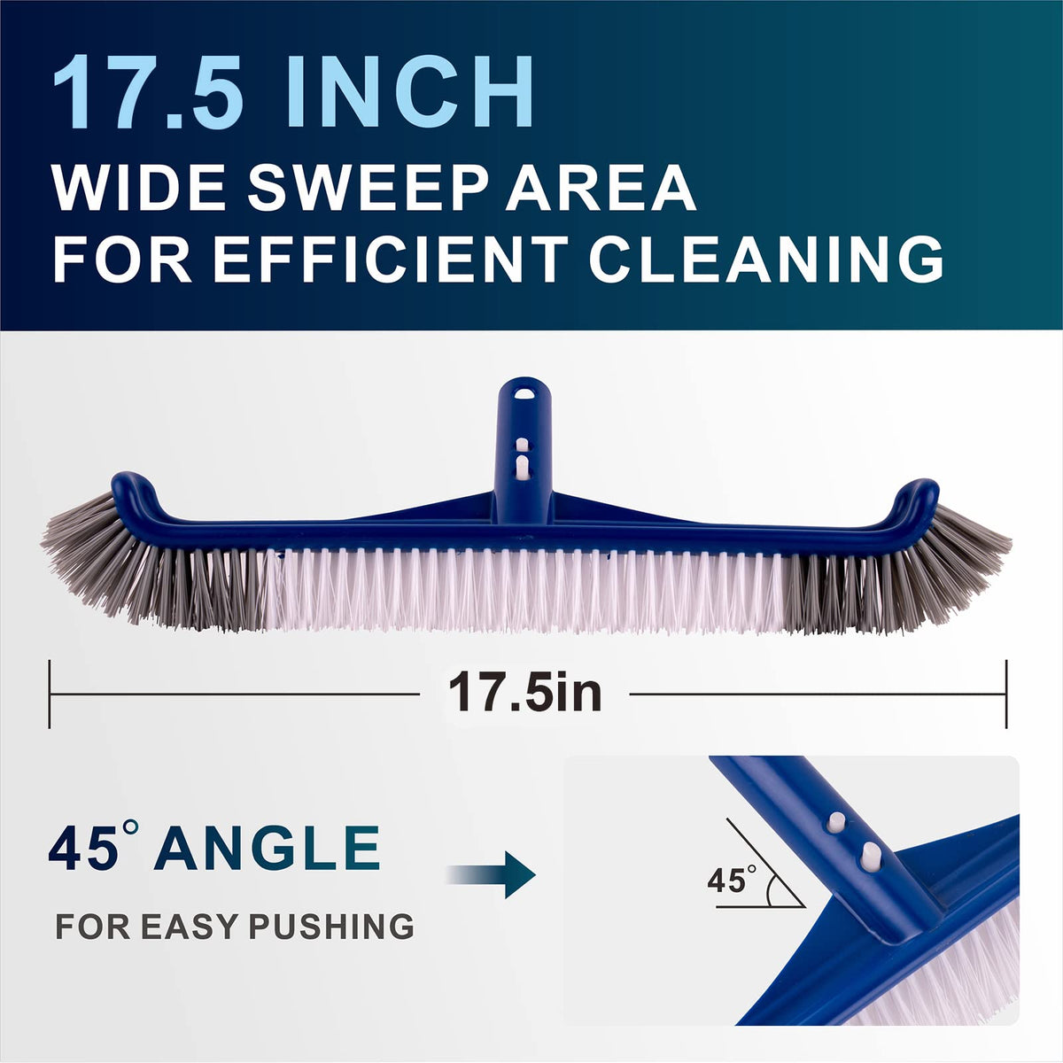 POOLAZA high-density nylon bristles scrub away grime on pools.