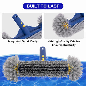 POOLAZA one-piece durable brush body withstands heavy use.