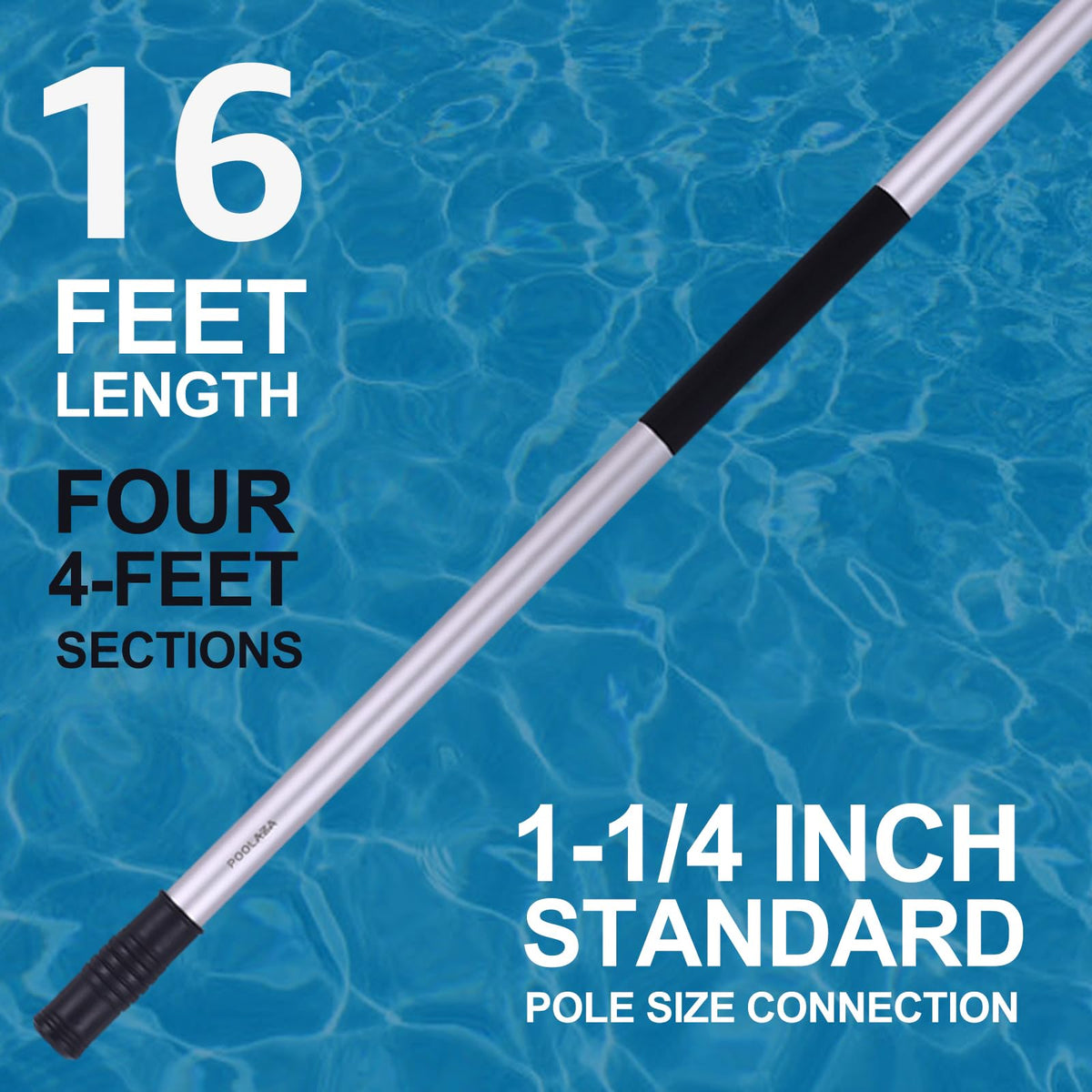 Poolaza pool pole double-grip handle for comfortable control