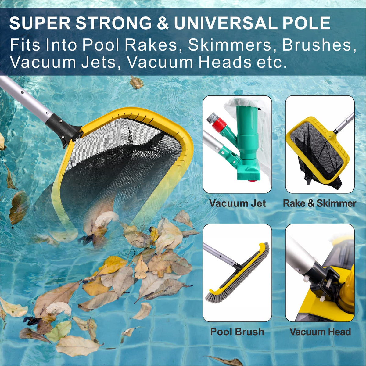 Poolaza 16 ft pole offers easy assembly and storage