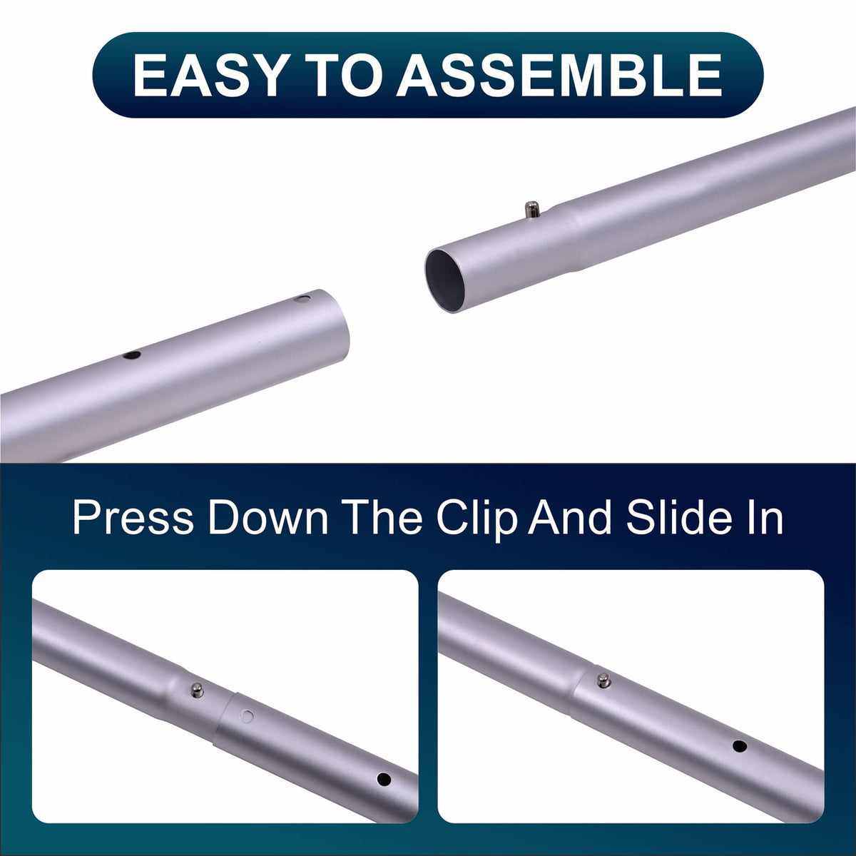Poolaza pool pole compatible with skimmers vacuums and brushes