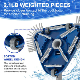 POOLAZA pool vacuum head bottom wheels for smooth movement