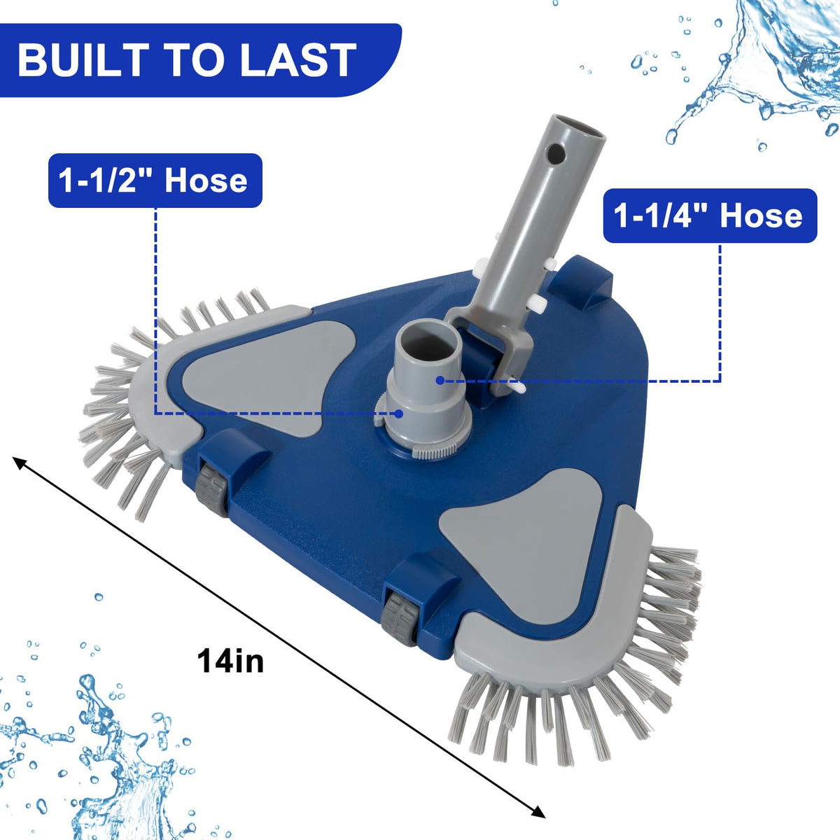 POOLAZA pool vacuum head EZ CLIP pole fitting for quick setup
