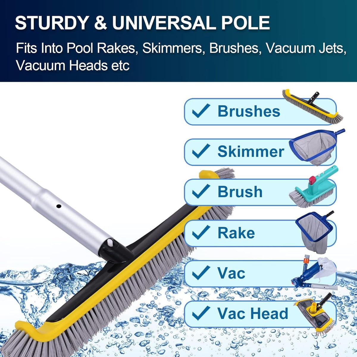 Poolaza rubber grips prevent slipping and protect hands in warm weather.