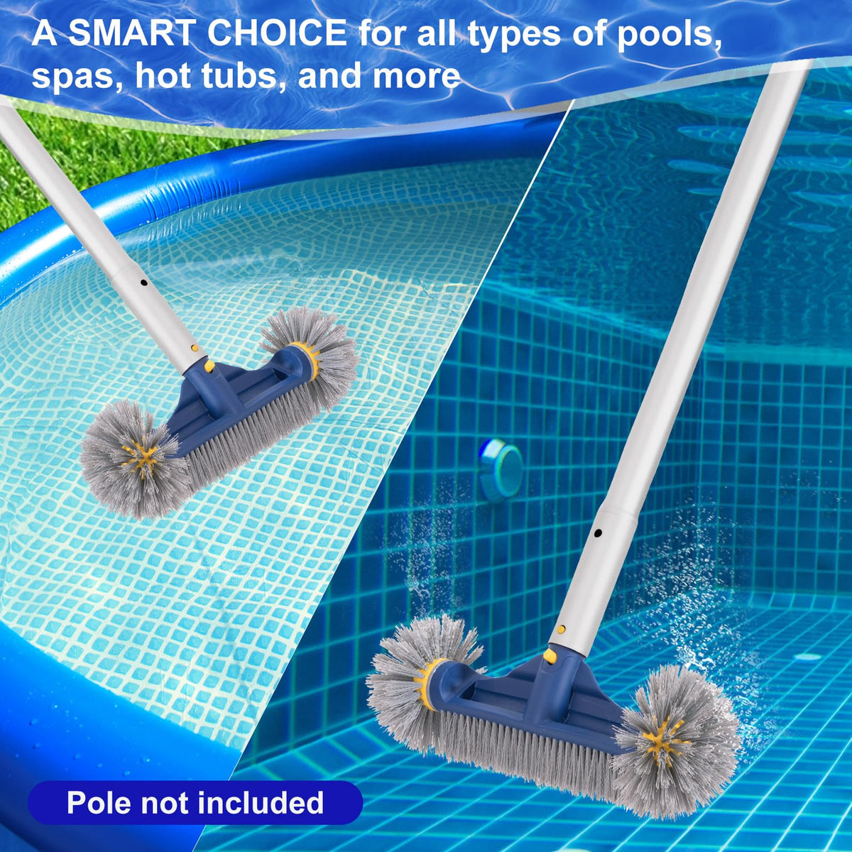 POOLAZA safe for vinyl liners with smooth rounded edges.