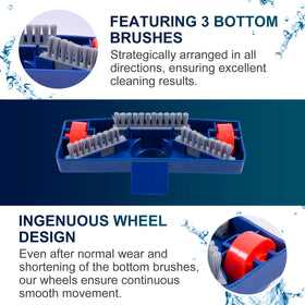 Poolaza vacuum’s smooth edges protect vinyl pool liners during cleaning.