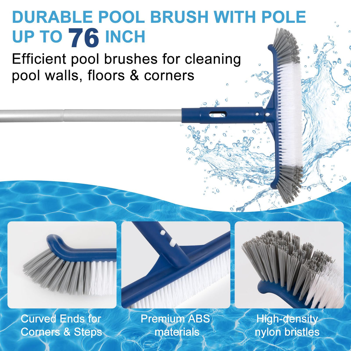 POOLAZA ultra-fine mesh skimmer frame supports durable debris capture.