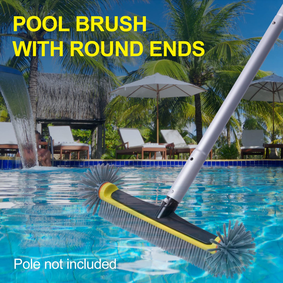 POOLAZA versatile tool for cleaning walls, floors, and steps.