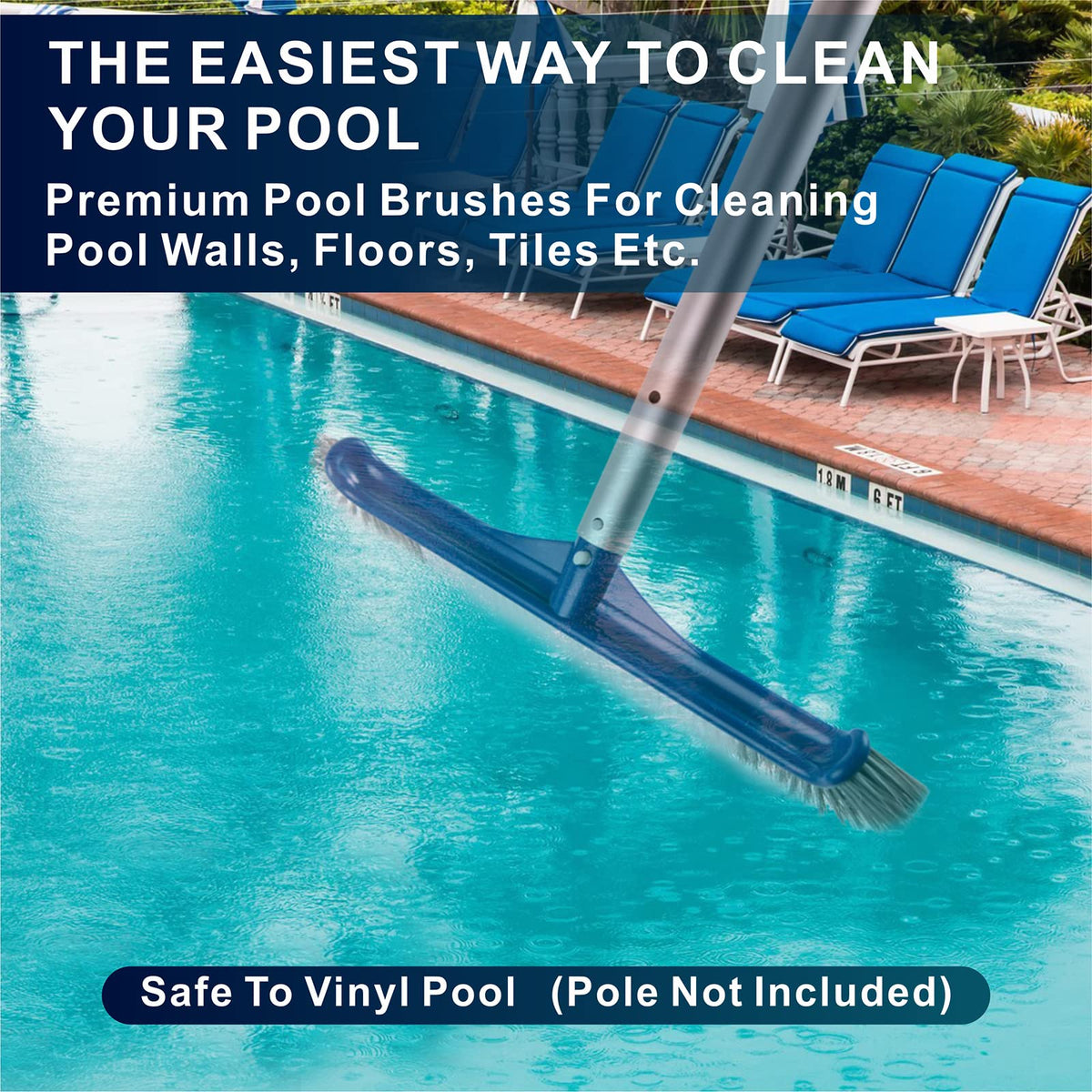 POOLAZA curved ends reach corners and steps with ease.