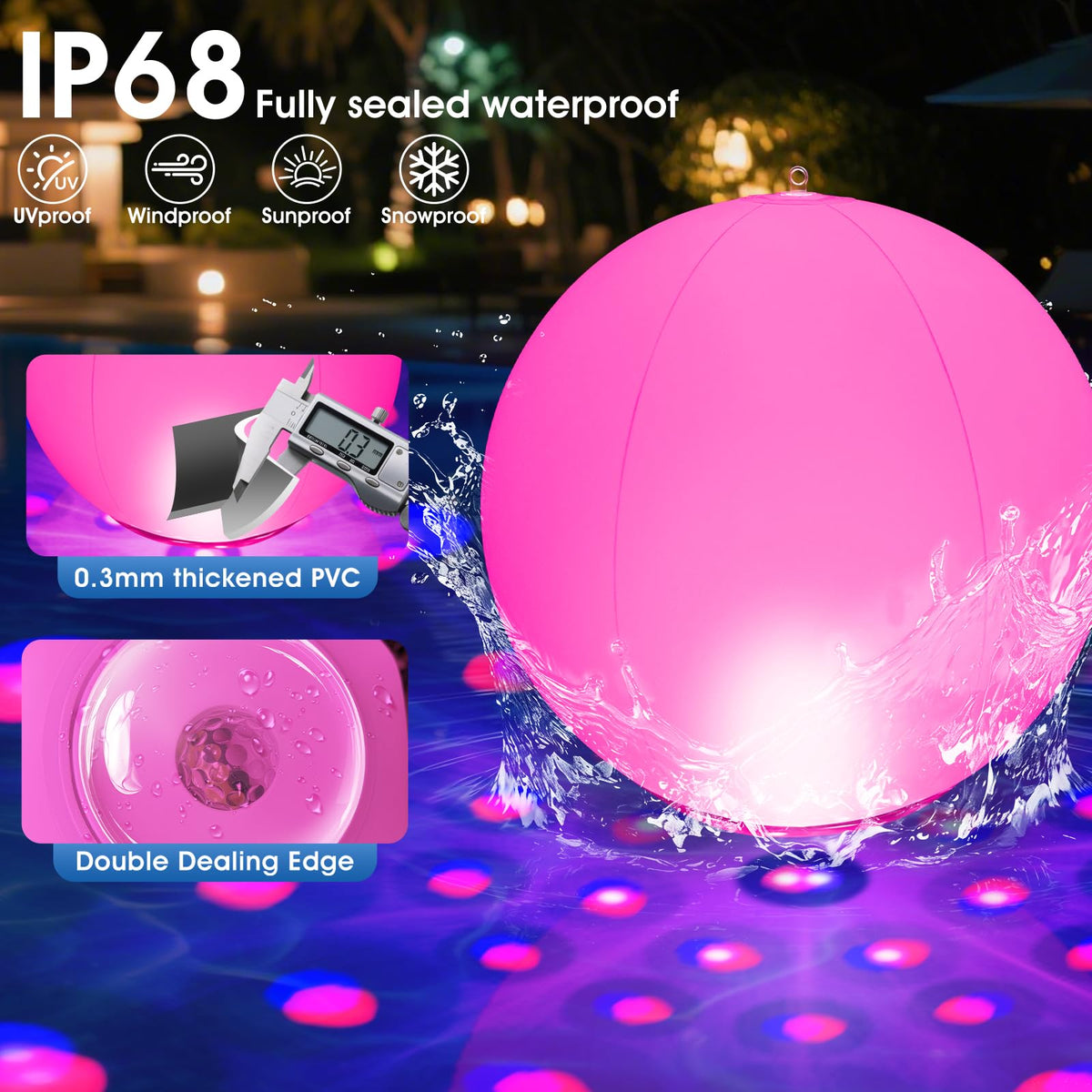 PoolBliss easy setup with inflation valve and top loop for hanging