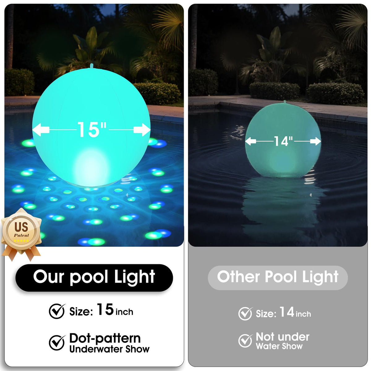 PoolBliss wind resistant base keeps light steady in breeze
