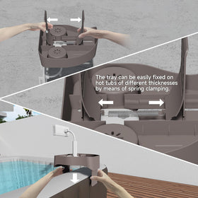 POOLCOMFT adjustable base design fits tub walls from 5.9 to 9.8 inches.