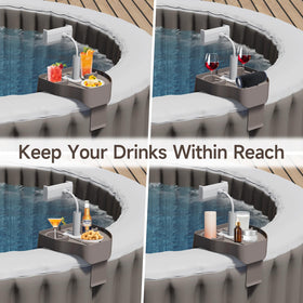 POOLCOMFT dual cup holders prevent spills while you soak.