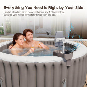 POOLCOMFT flexible phone holder rotates for comfortable viewing angles.