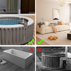 POOLCOMFT gift packaging includes card and scented candles for gifting.