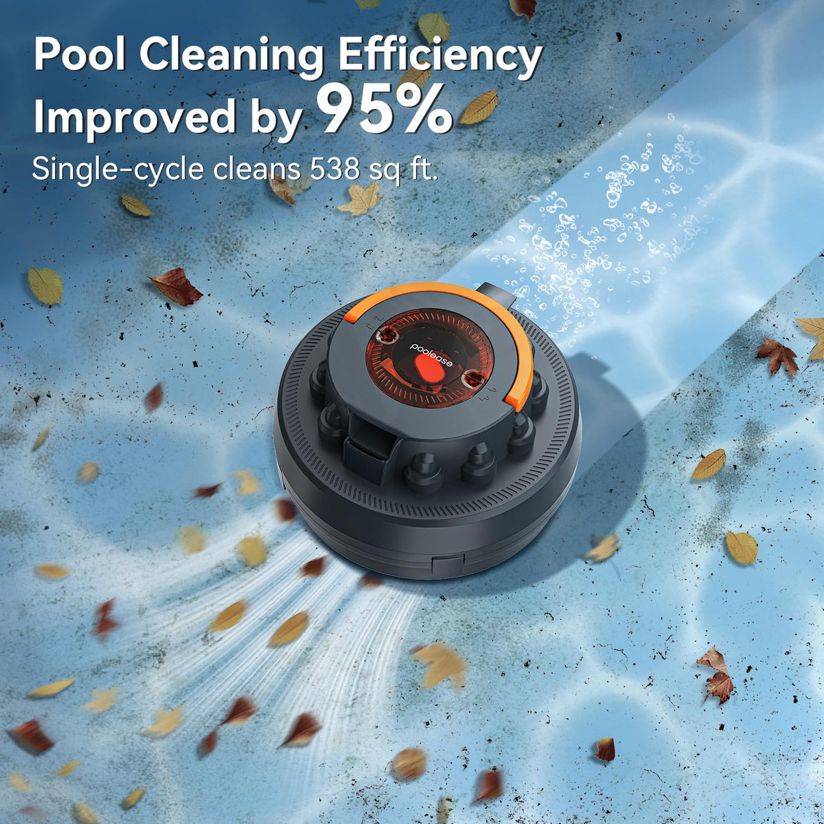Poolease X2 in-pool action demonstrates agile navigation and debris pickup.
