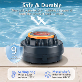 Poolease X2 waterproof seals ensure safe operation in wet environments.