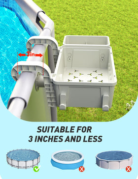 PoolHacker basket with cup holders keeps drinks within arm's reach.