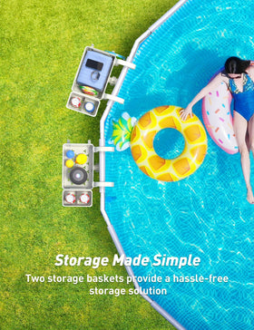 PoolHacker balcony poolside storage setup for compact outdoor spaces.