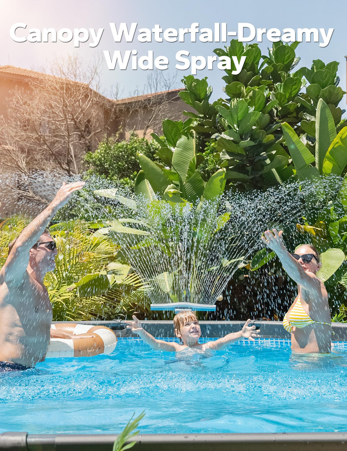 PoolHacker cooling-spray-arc ensures refreshing air and cooler water.