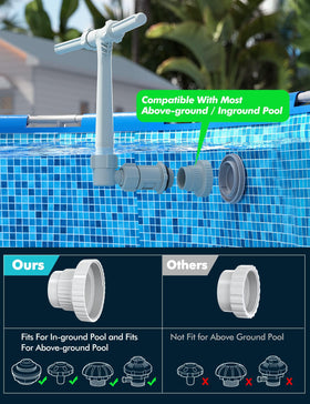 POOLHACKER dual spray waterfall angles showing adjustable spray direction.
