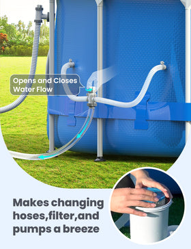 POOLHACKER durable plastic valve construction withstands outdoor pool use
