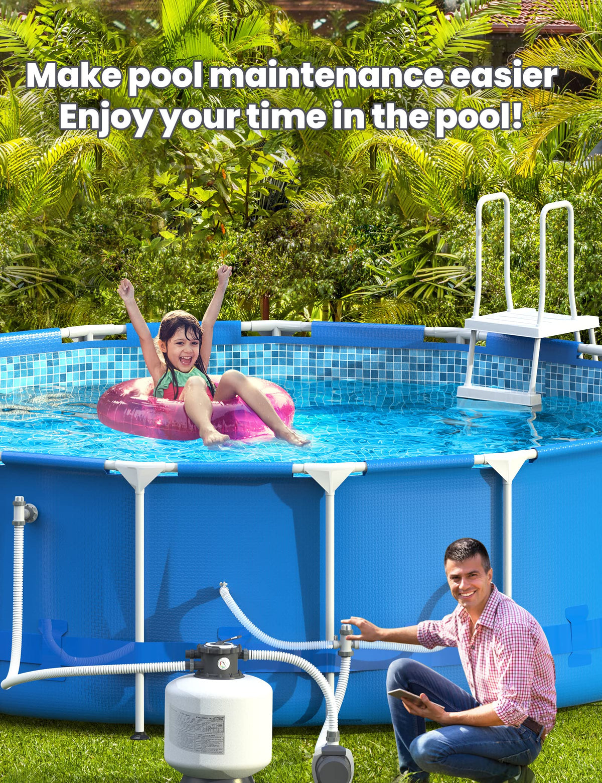 POOLHACKER easy installation for above-ground pools